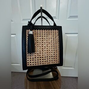 Zara Rattan Wicker Cane Webbing Tote Bag
